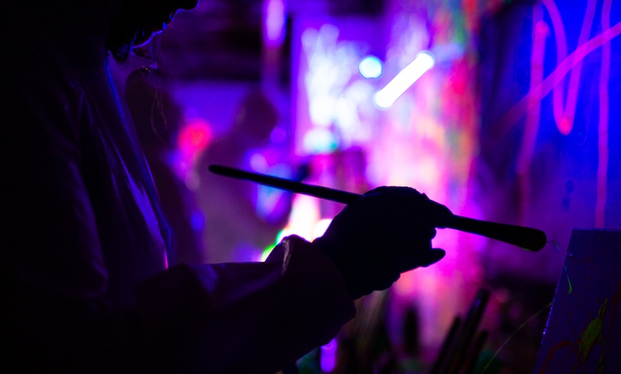 Image 1: Sip, Paint, And Glow Experience in Van Gogh's Neon Wonderland