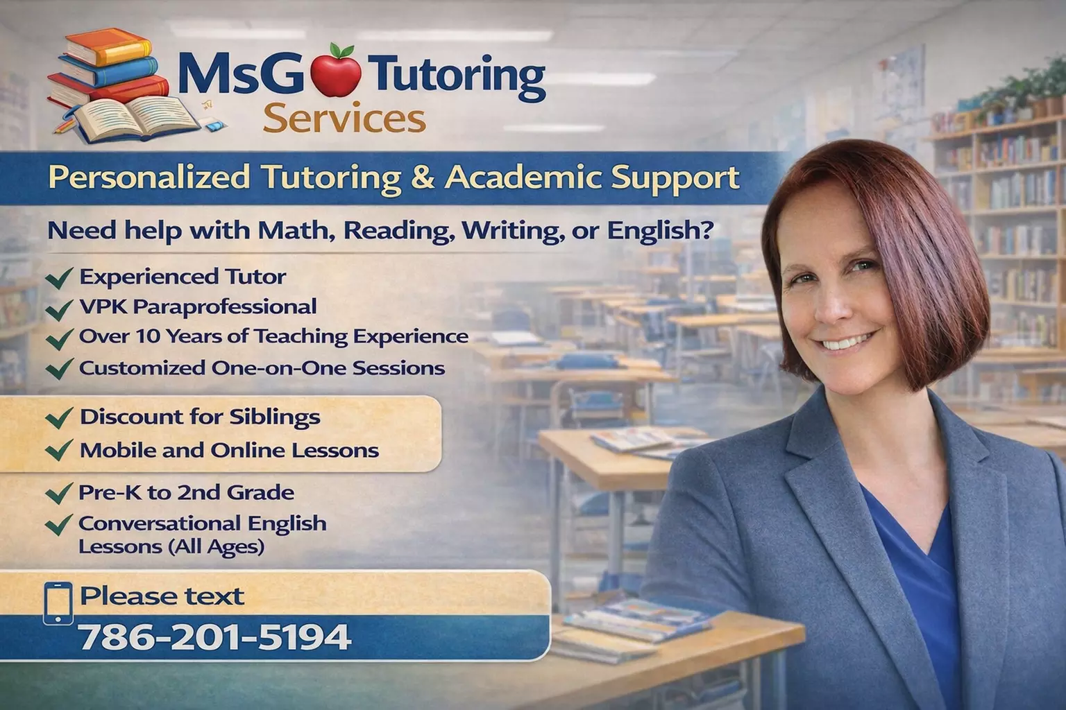 1-Hr Mobile or Online Tutoring Session or Sibling 2×30-Min Shared Lesson(Up To 42% Off) - Primary Image