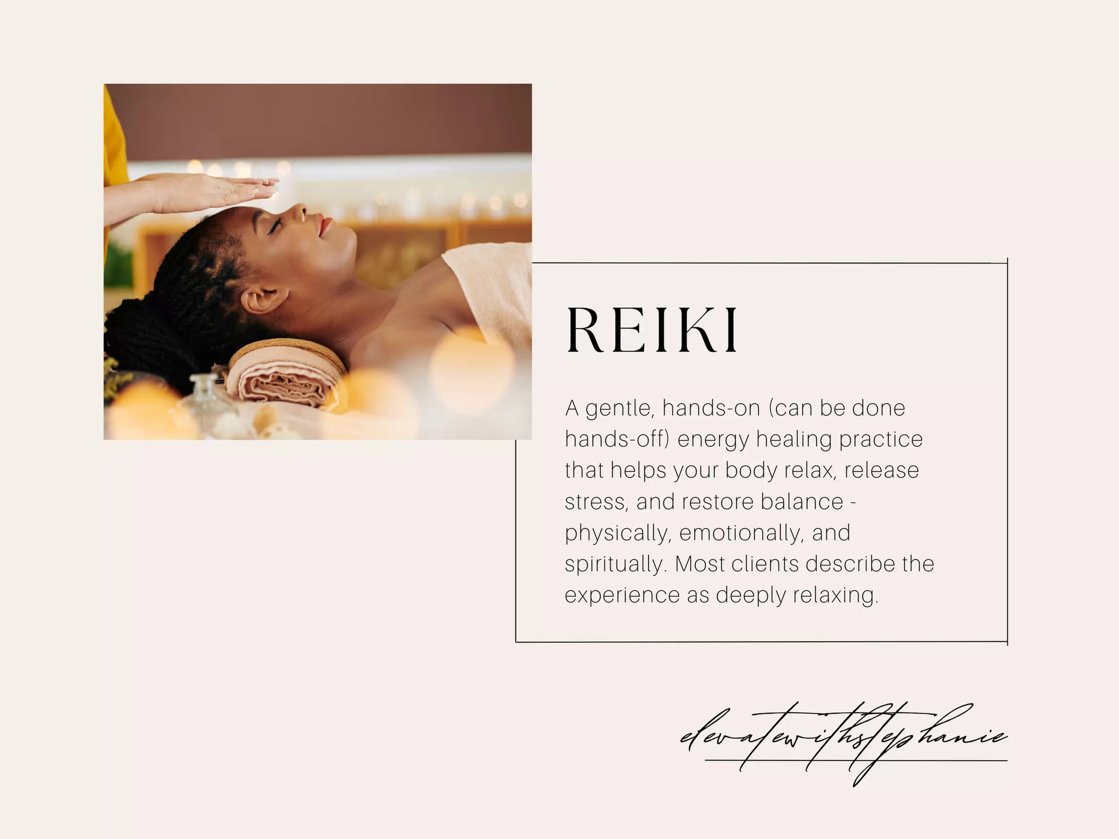 Reiki Sessions at Elevate with Stephanie