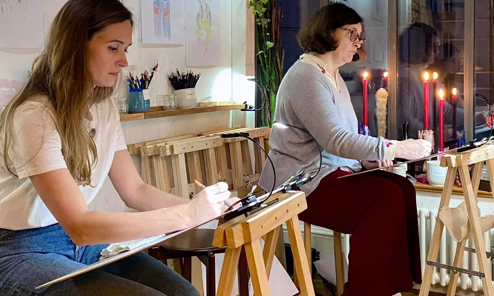 Cours de dessin et peinture de 2 heures à l'atelier CADET