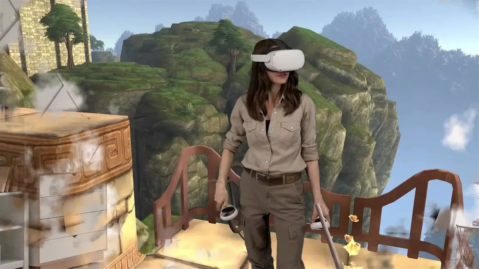 Free-Roam Virtual Reality (VR) Games for One or Two Players