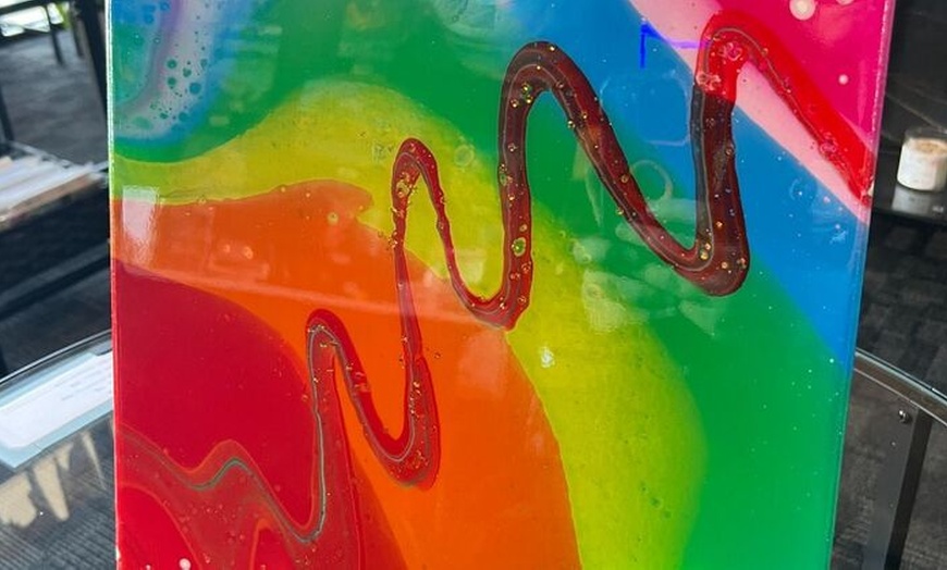 Image 3: Guided Fluid Art Experience: Create a Unique Canvas Masterpiece