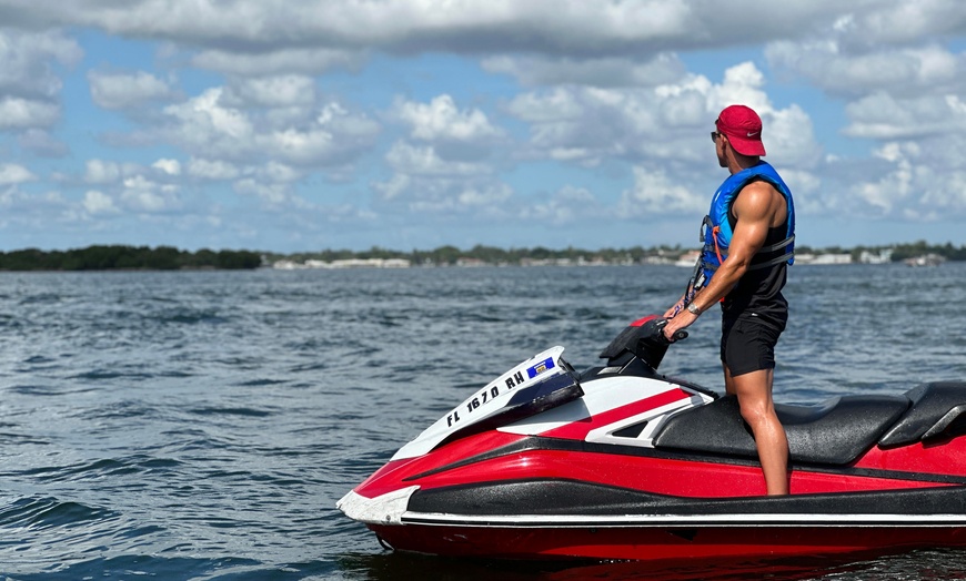 Image 2: Miami Jet Ski or Jet Car Ride + 30 Minute Boat Ride