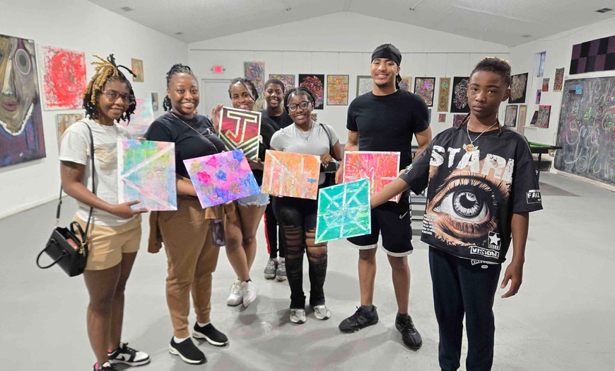 Image 2: Enjoy Splatter Glow Painting with Equipment Included