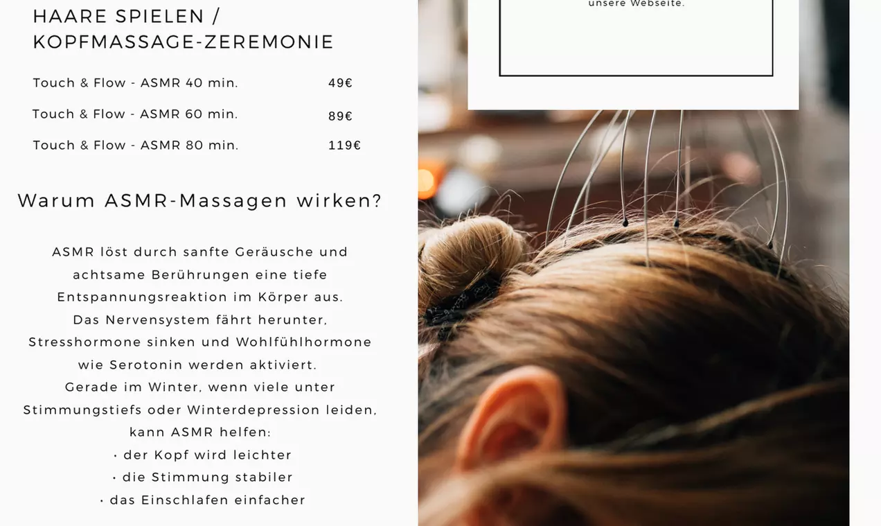 Deine Auszeit vom Alltag: wohltuende Headspa-Rituale à 40 Min