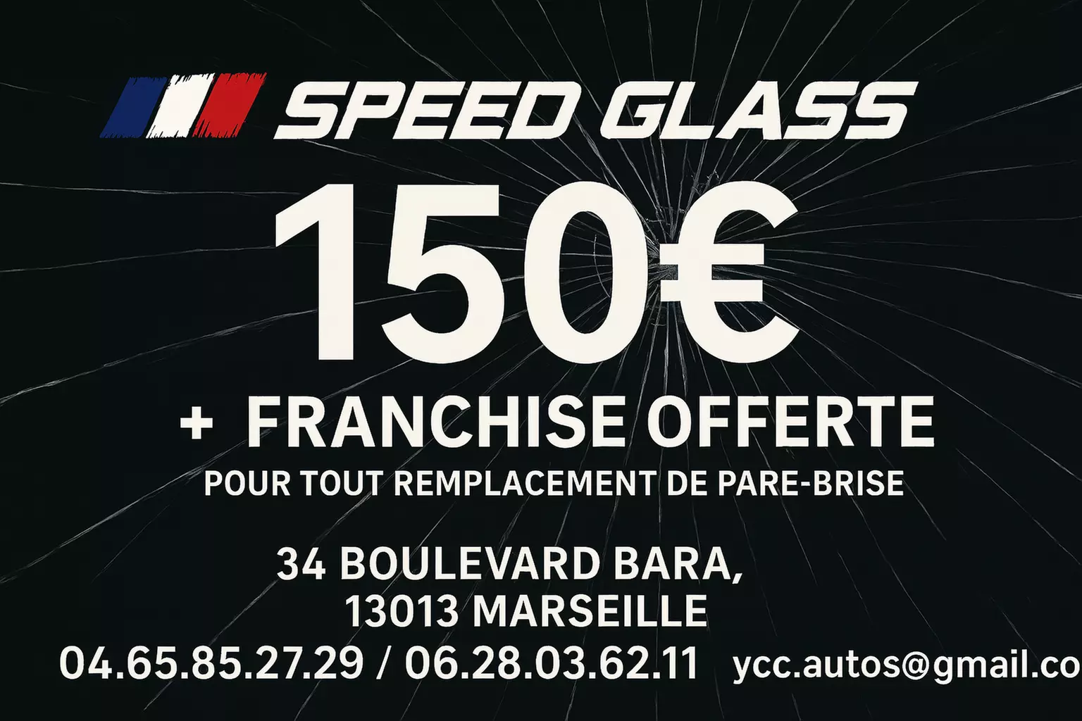 150€ cash offert pour tout changement de pare-brise avec Speed Glass 13 - Primary Image