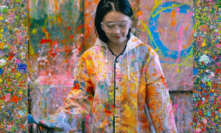 Image 10: Messy Splatter Paint Big Size-Wearing a Raincoat and Splashing Paint 