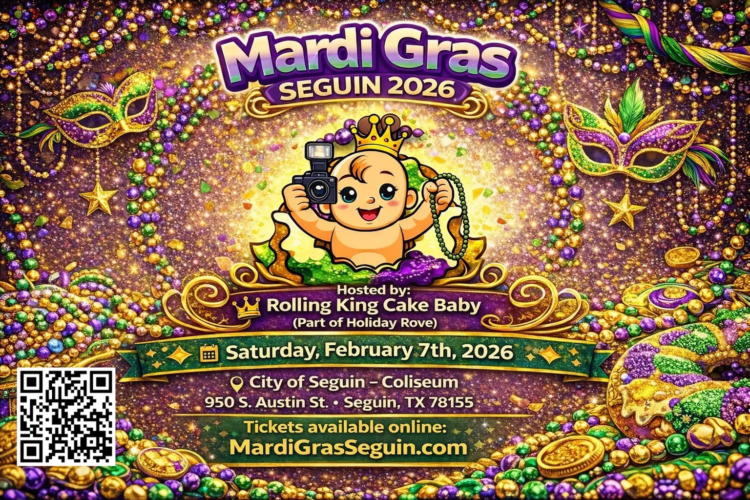 Mardi Gras Seguin 2026 at the Seguin Coliseum on February 7 at 11 AM