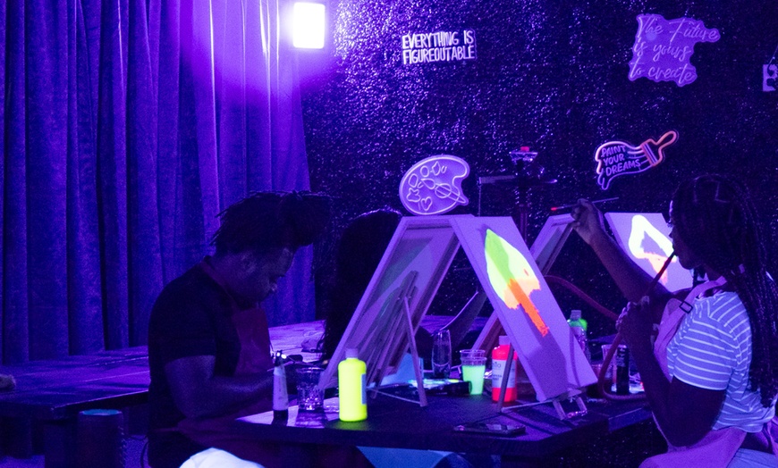 Image 3: Fun UV Glow Paint Party for Big and Small Groups in Houston Area 