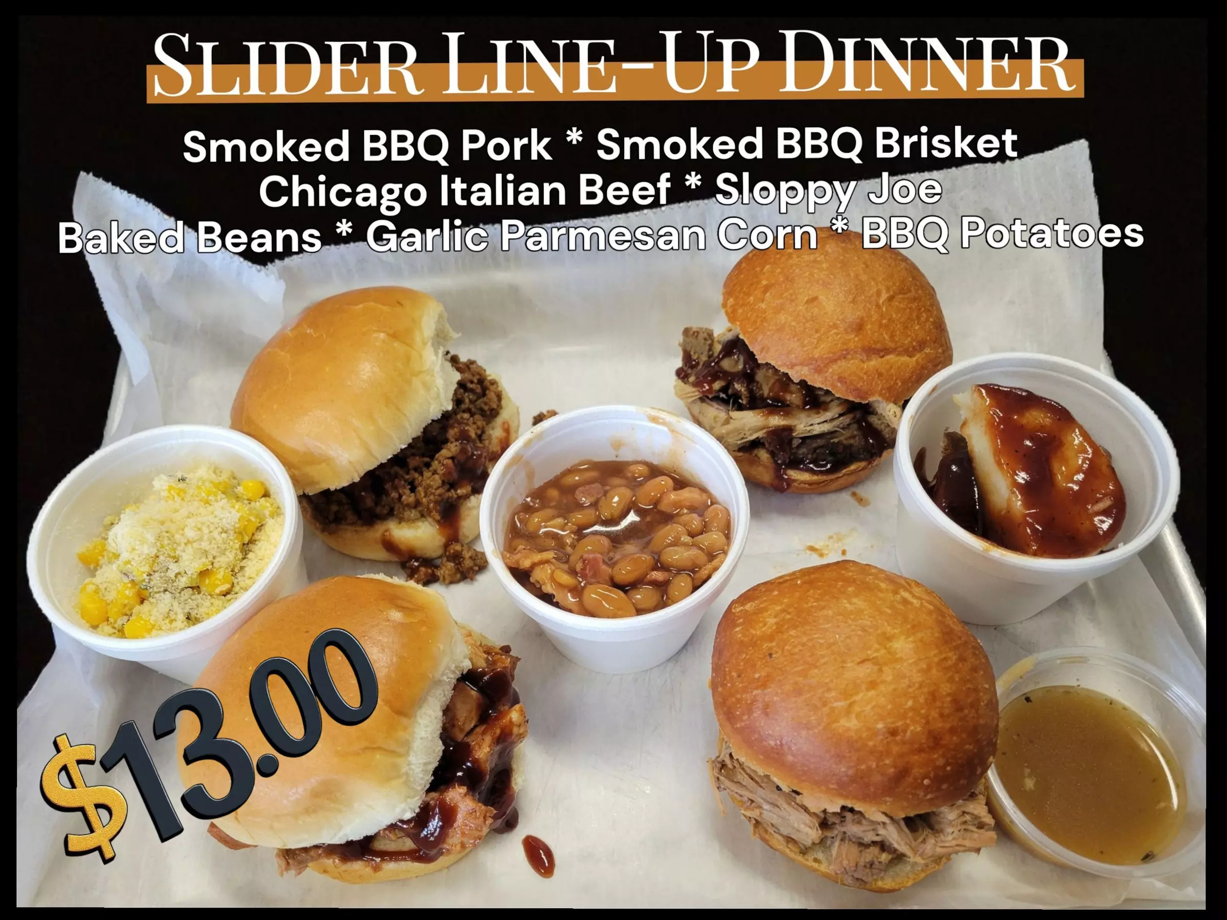Slider Line-Up Dinner, Slider Line-Up or Kickstand MASHUP Cup