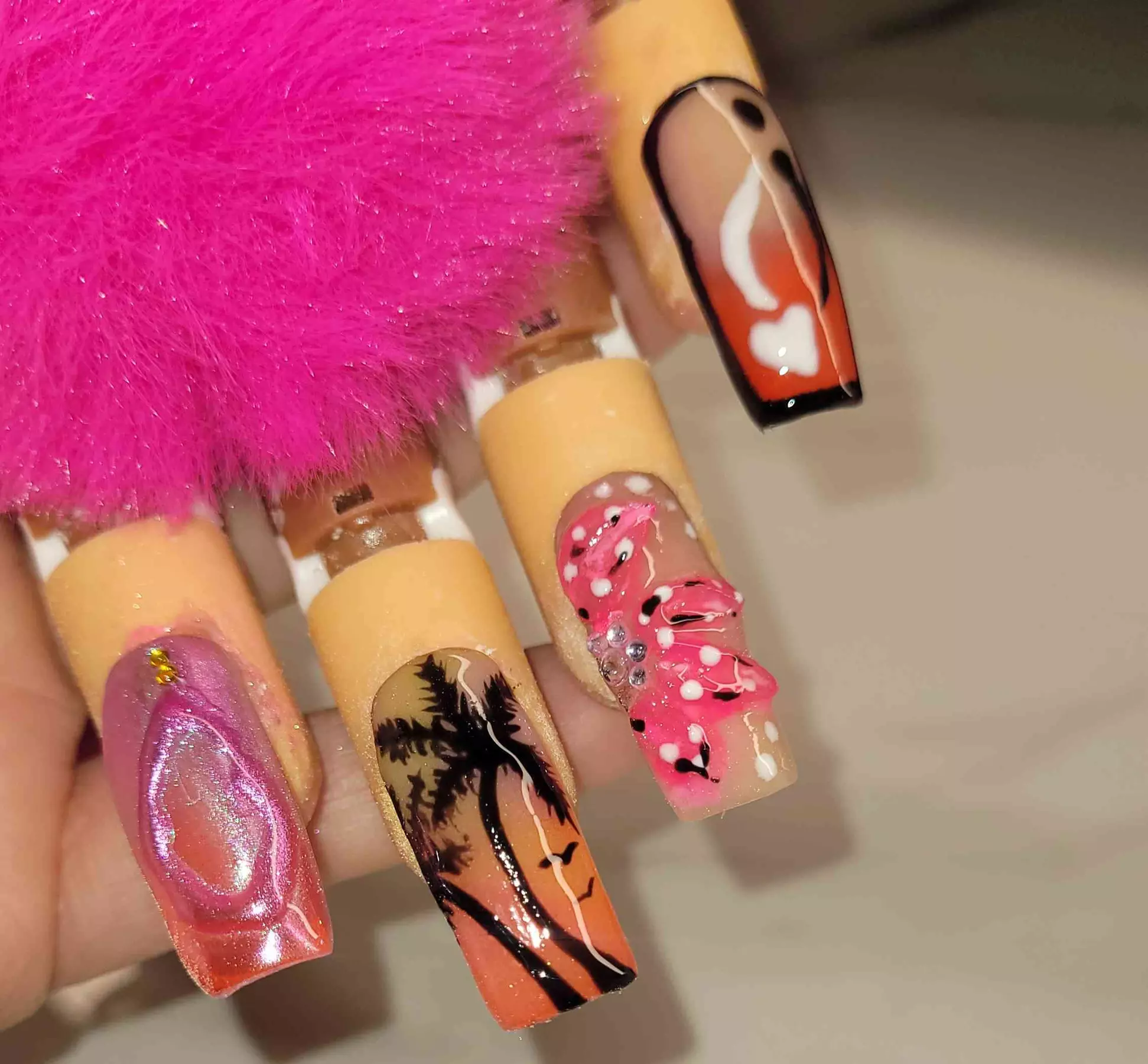Full set Acrylic Nails short or medium (Pick your color) 