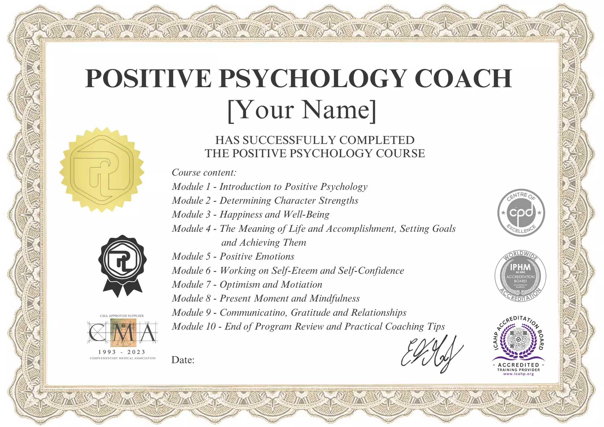 Learn Online Positive Psychology Coach Certification Course