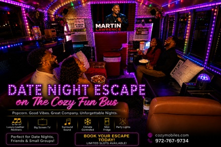 The Date Night Escape - 2 Hrs (Up to 2 Guests) - Cozy Fun Bus