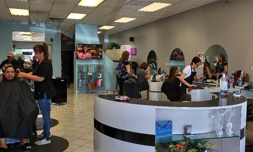 Image 1: Get Color or Highlights with Haircut & Scalp Massage! 