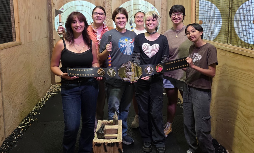 Image 6: Unleash Your Inner Warrior: Axe Throwing + Ninja Stars and Bat-A-Rangs