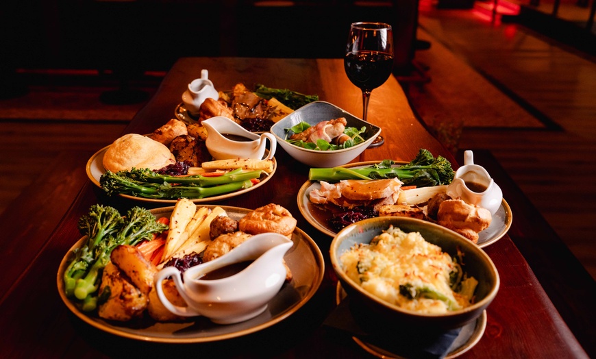 Image 1: Sunday Roast for Two or Four with Glass of Wine or Beer Options!