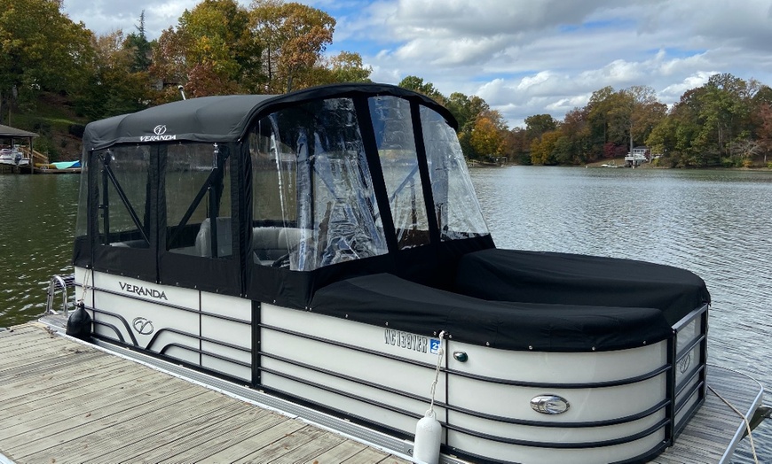 Image 1: 2- or 4-Hour Rental - Heated & Enclosed Pontoon Lake Wylie