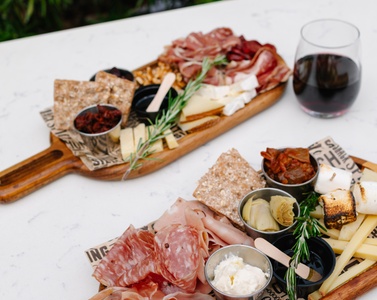 Wine Flight with Curated Charcuterie Board for One - Emilys Garden