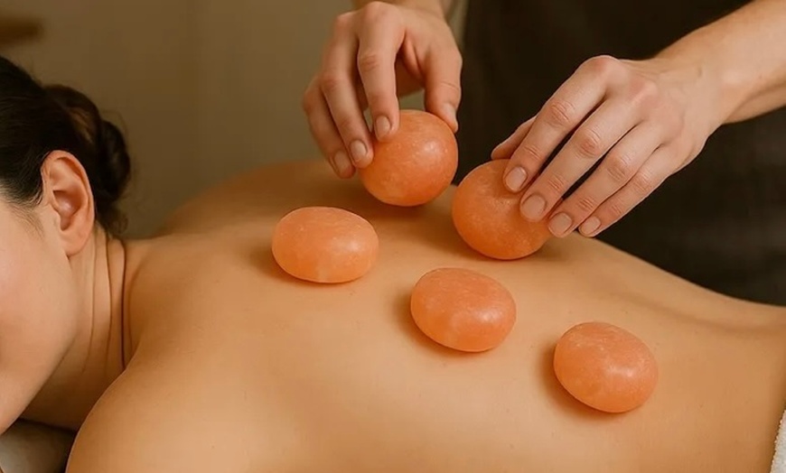 Image 4: Get a 50, or 80 Min Himalayan Salt stone massage w/without Back Scrub