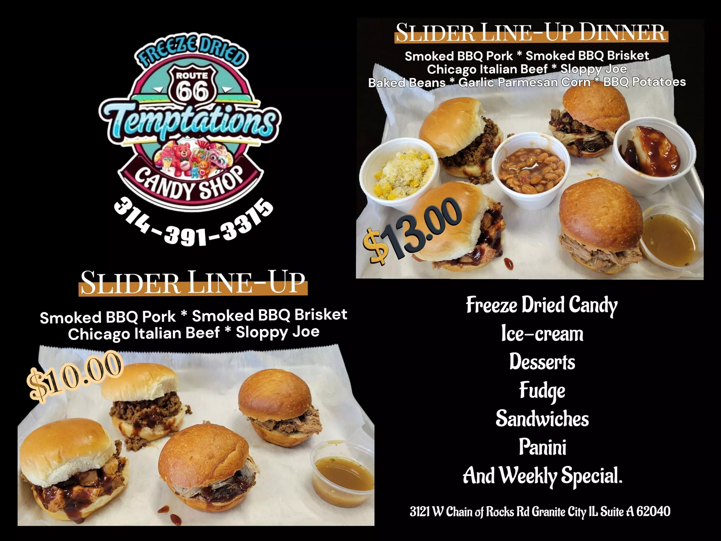 Slider Line-Up Dinner, Slider Line-Up or Kickstand MASHUP Cup
