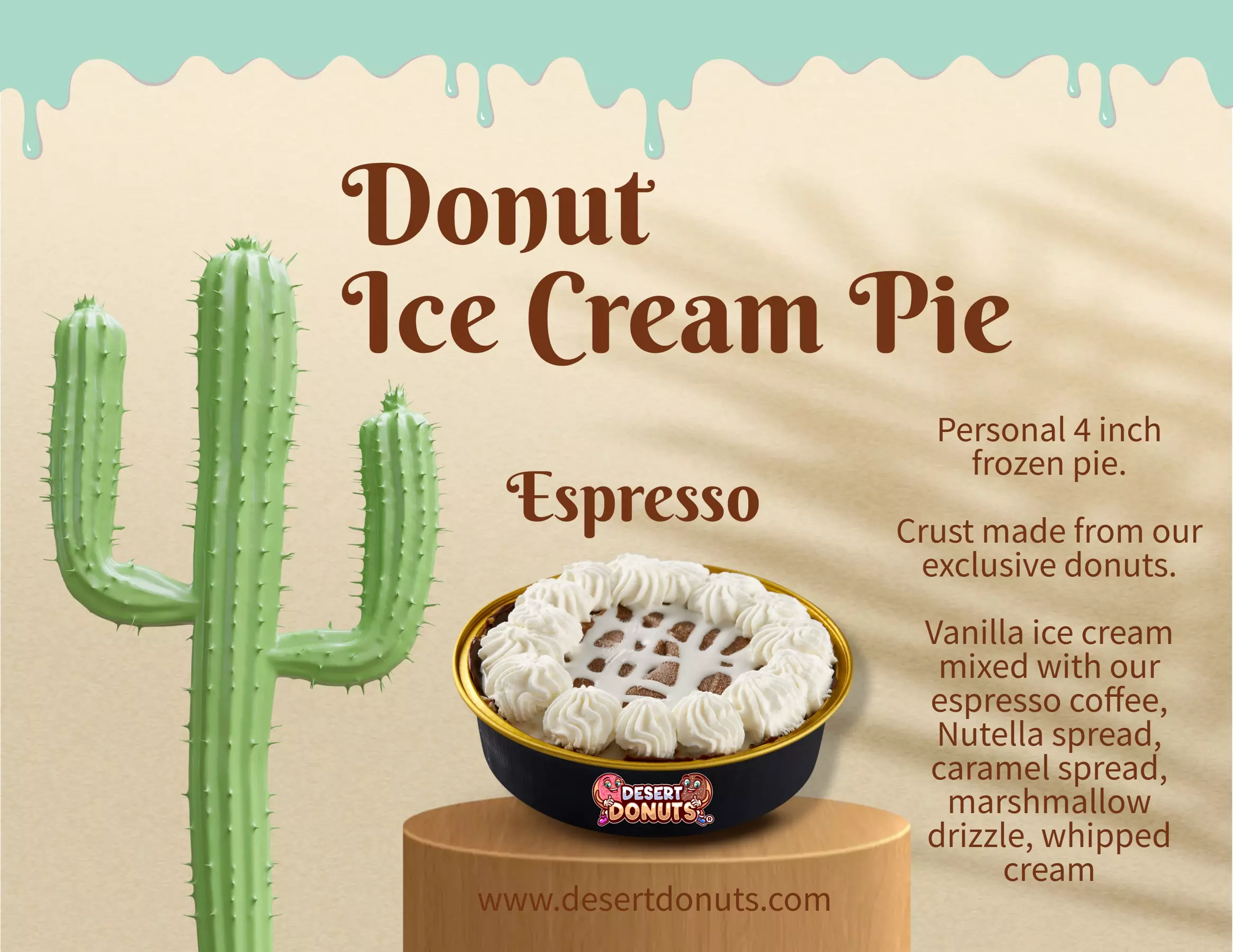 50% off One 4-Inch Donut Ice Cream Pie - 8 Flavors to Choose From