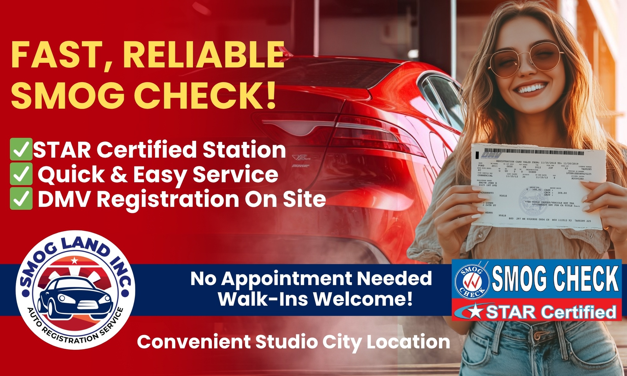 Full Smog Test at Smog check & DMV Auto Registrations