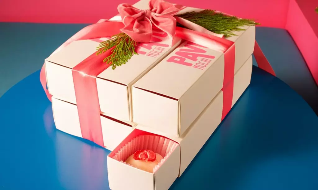 Indulge in a 6, 12, or 24-pack of Holiday Mochi