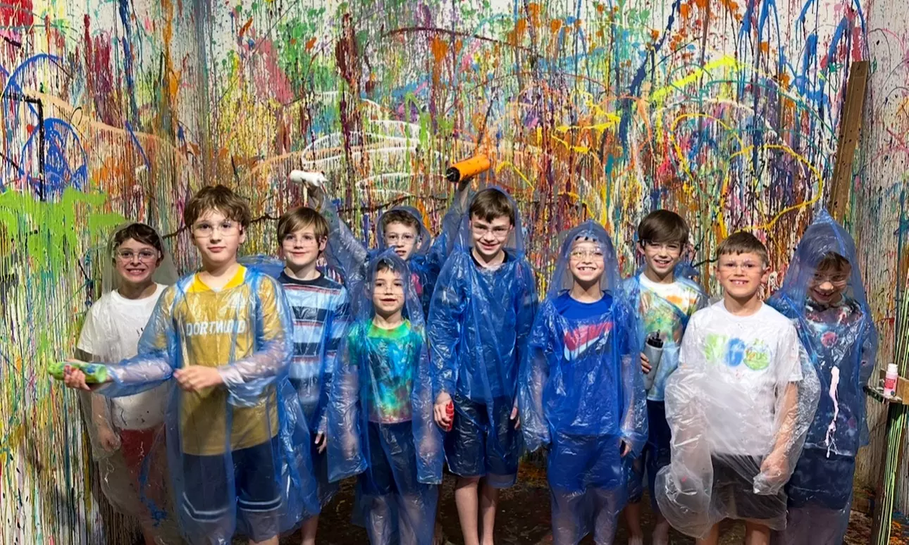 1-Hour Neon Splatter Room Experience with Take-Home Art 