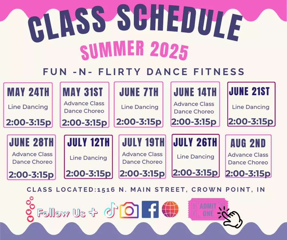 Join Fun -n- Flirty Dance Fitness at Flirty Dance Fitness Class for 2 or 4 classes in Crown Point or Steger with up to 33% off
