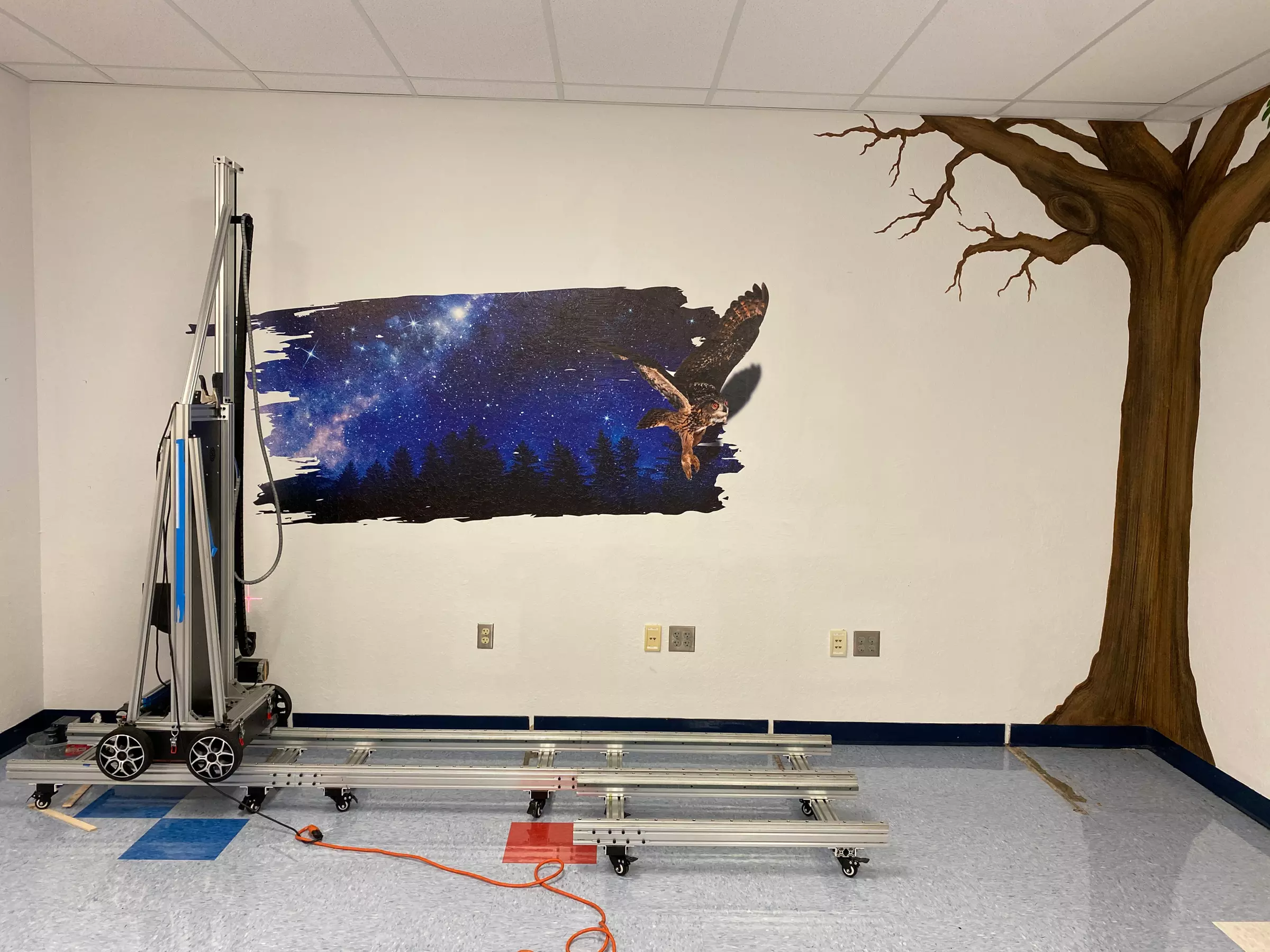 Interior Mural Installation with Vertical Wall Printer: 4’x3’ or 5’x6’