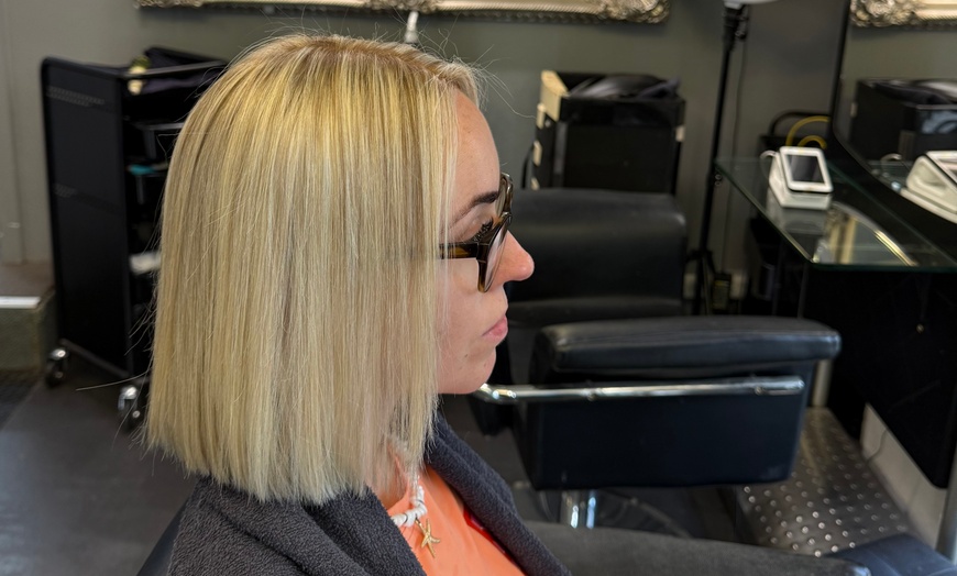 Image 2: Transform Your Look: Half Head Foils Plus Blow Dry for Shoulder Length