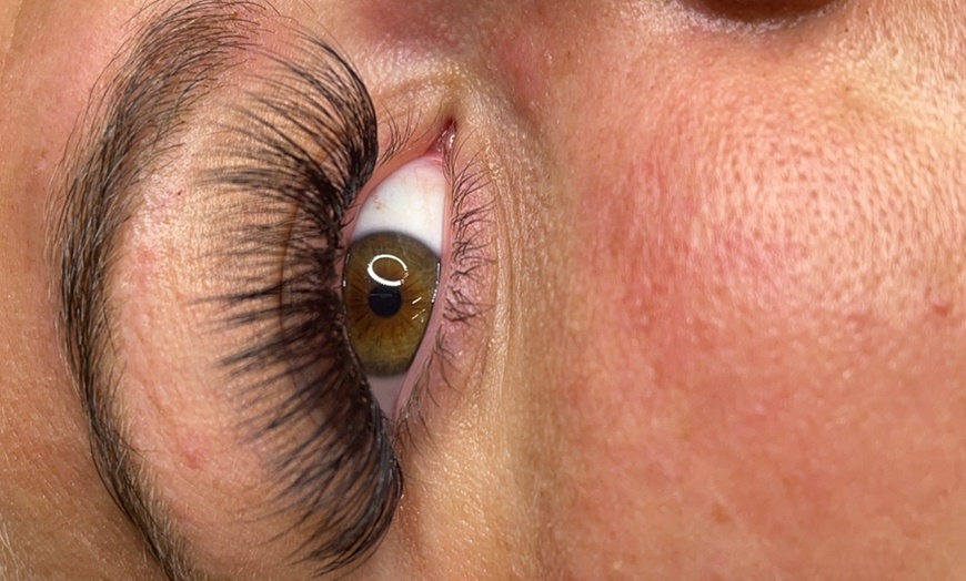 Image 1: Full Set Eyelash Extensions with Touch-Up and Large Knotless Braids