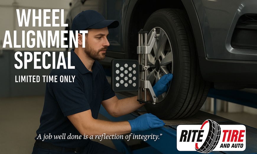 Image 1: Up to 65% Off on Wheel Alignment / Balancing at Rite tire & auto