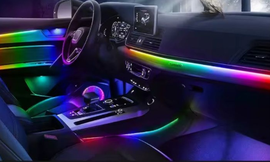 Image 1: Revamp Your Car's Interior: LED Ambient Interior RGB Lighting