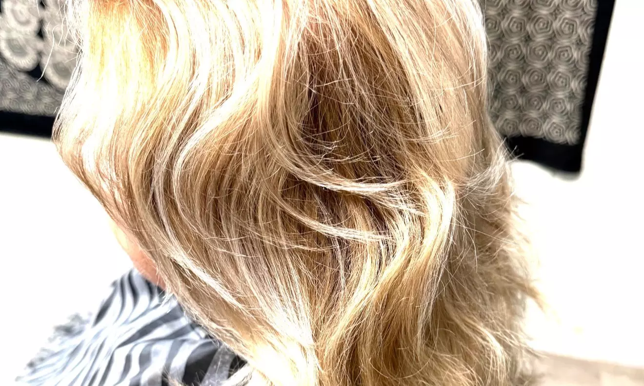 Full Highlights and Grey Coverage with Hair Styling