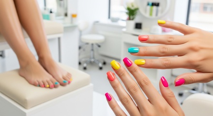 Pose vernis semi permanent mains et pieds - 1 personne - Paradis des anges Institut de beauté Franco Indien