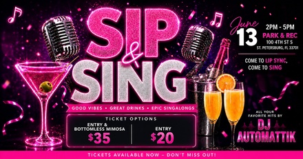 One Ticket - General Admission - June 13 at 2 PM - Park & Rec - St. Petersburg