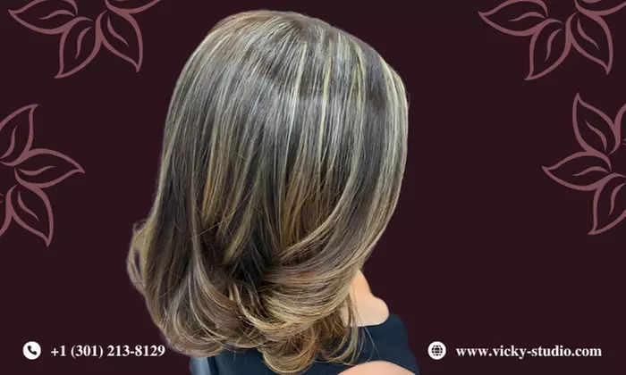 Get Haircut with Partial/Full Highlights with Hair Mask and Blow Dry 
