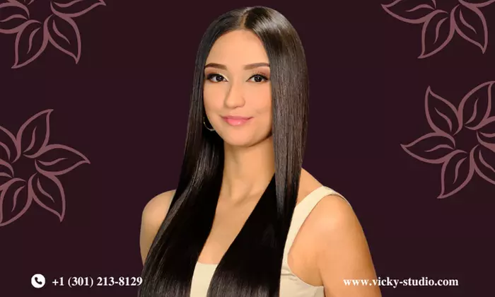 Up to 71% Off on Salon - Keratin Treatment at Vicky's Studio