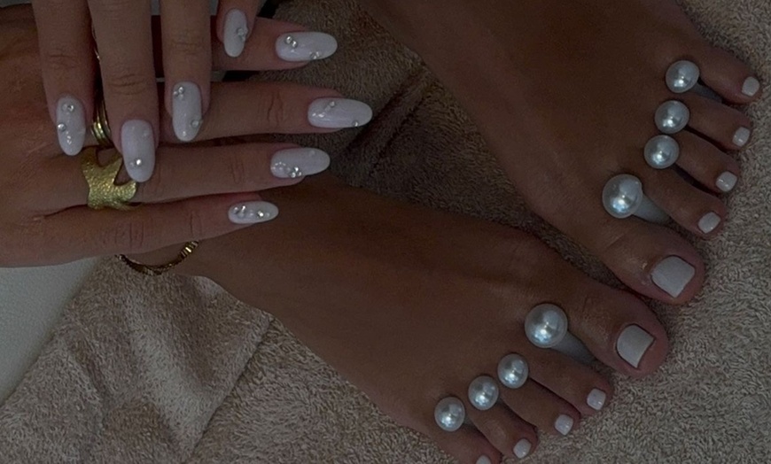 Image 1: Indulge in One Shellac Gel Manicure, One Pedicure, or Both