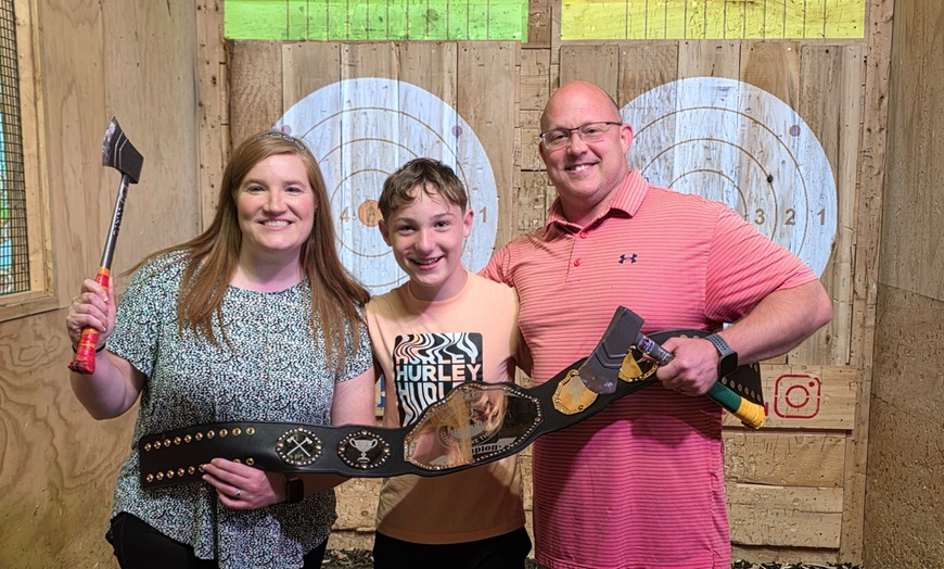 Image 10: Unleash Your Inner Warrior: Axe Throwing + Ninja Stars and Bat-A-Rangs
