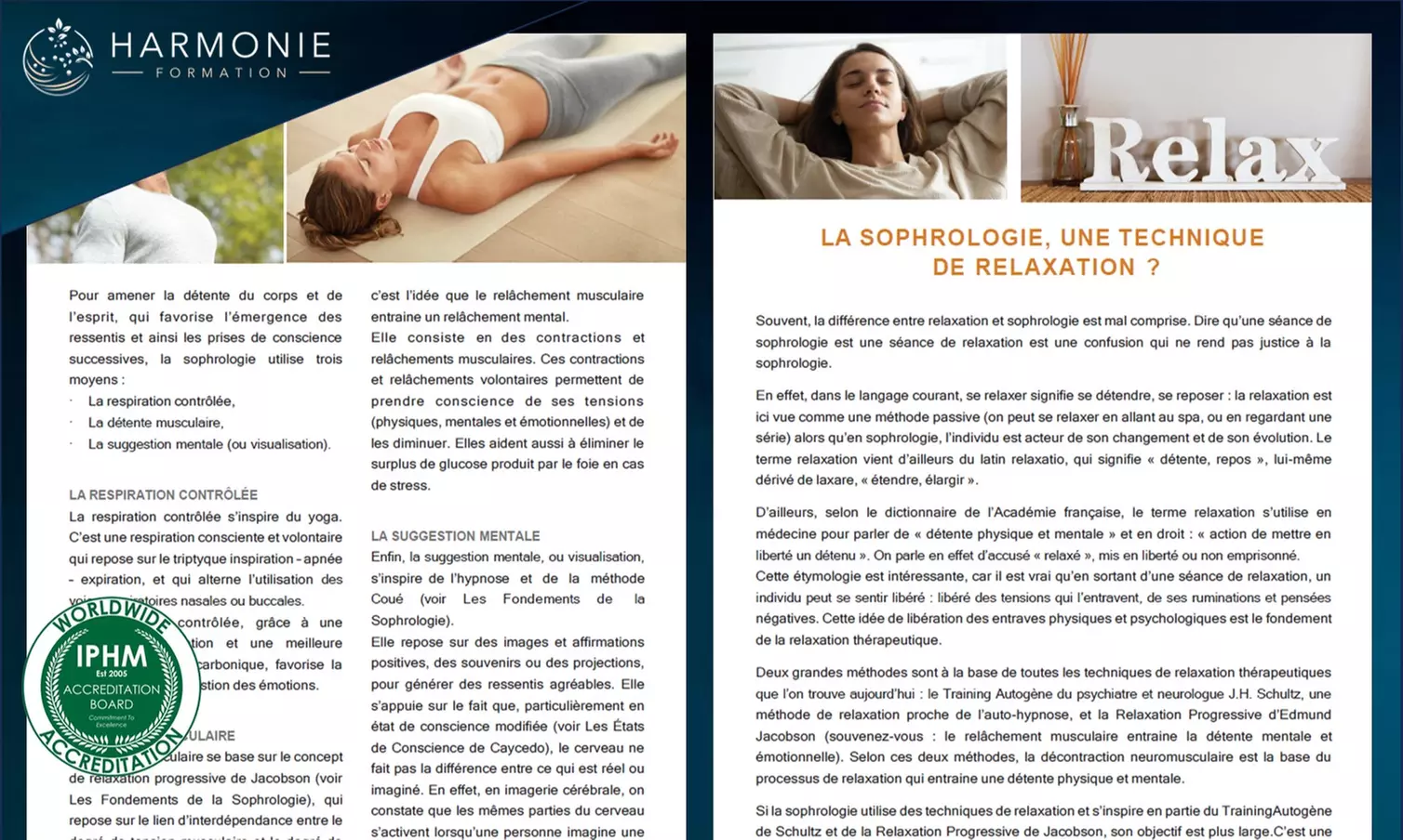 Formation certifiante complète de praticien.ne en sophrologie