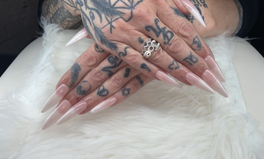 Image 4: Gel X Full Set French Manicure, Deluxe, Signature Pedicure