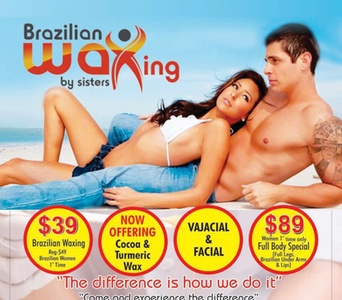 Male Brazilian wax. Guys if you don’t like hair down there. No problem. We have the solution. 
 - Brazilian Waxing By Sisters