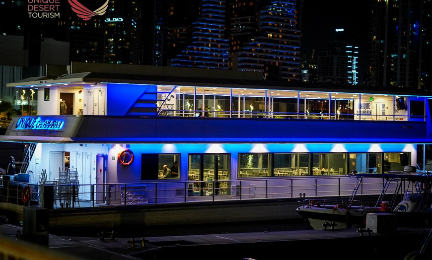 Image 1: Unforgettable Dinner Experience: 5 Star Catamaran Marina Dinner Cruise