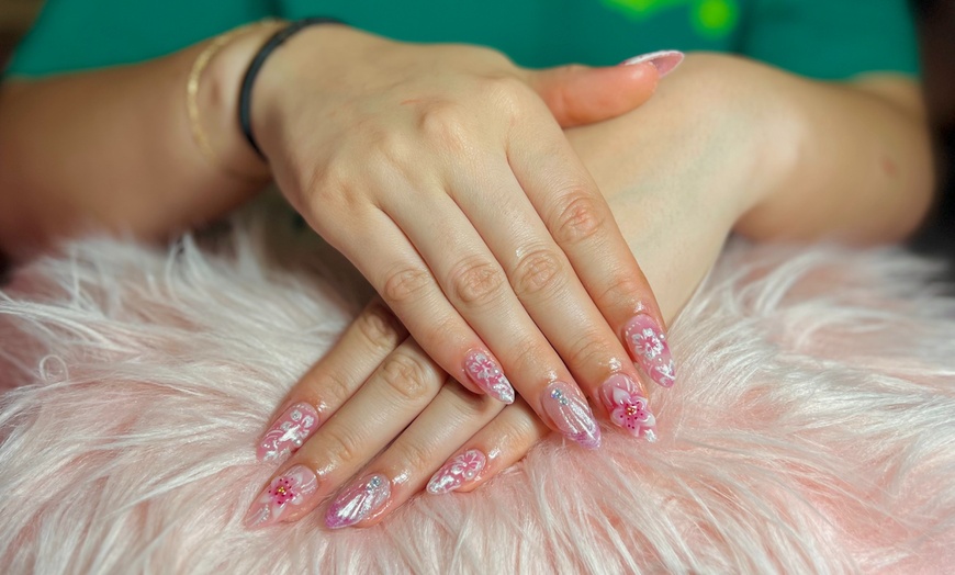 Image 3: Gel-x Any shape/length or Builder Gel with Design