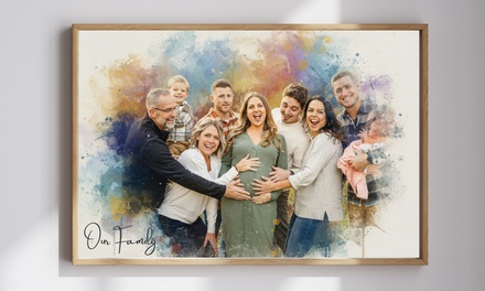 One 5''x7'' Custom Watercolor Portrait - Digital File - Lynn Studio