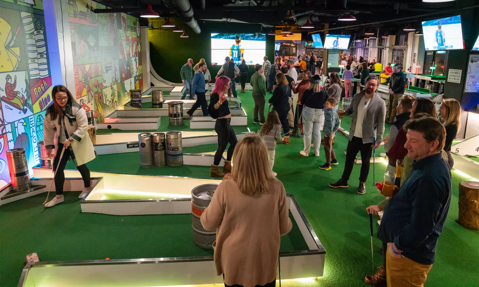 Fun Unlimited Mini Golf at Tipsy Putt Lake Tahoe with Wings or Nachos