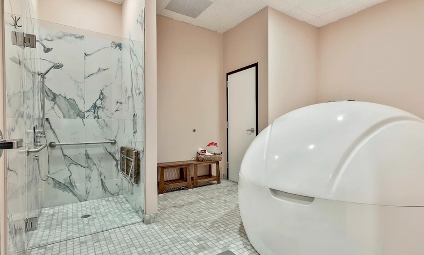 Image 2: Relax w/ Float, Sauna & Cold Plunge Packages at Chalarosi Float Studio