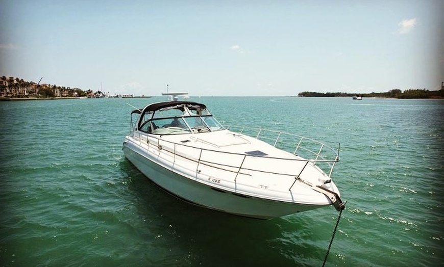Image 2: 2–4 Hr Private 50 ft Luxury Yacht Rental or 4-Hour Night Party Yacht